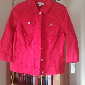 Cherry red jean jacket